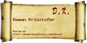 Deman Krisztofer névjegykártya
